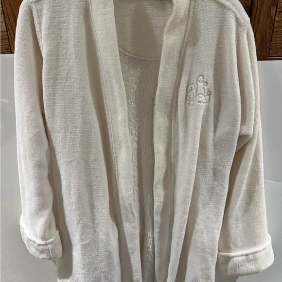 Ralph Lauren Cream Embroidered Bathrobe - Picture 1 of 2